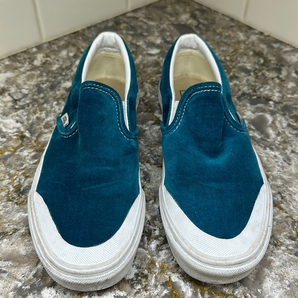Vans Slip Ons, Deep Blue Suede Size 8 Women’s